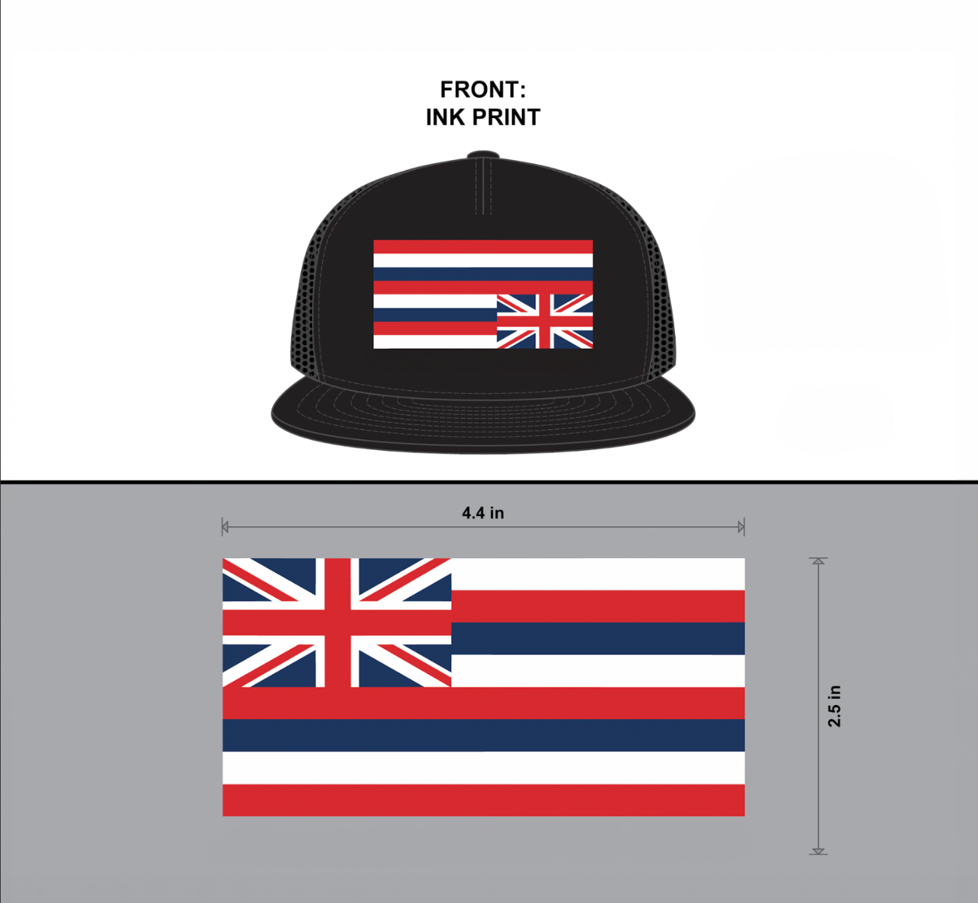 Hawaiian Flag Trucker Hat in Camo or Black