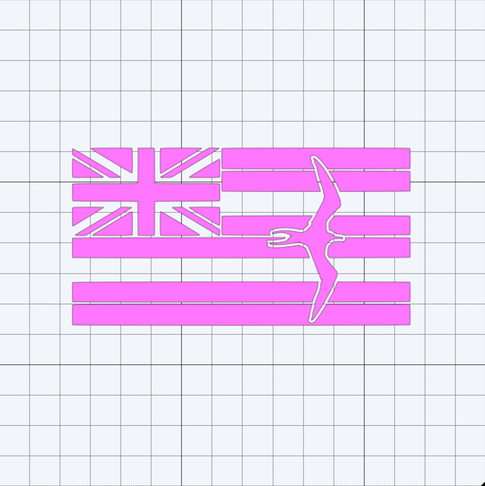 Iwa Bird x Hawaiian Flag Punchout Decal