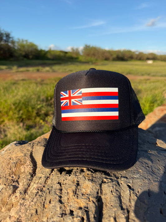 Hawaiian Flag Trucker Hat (Camo or Black)