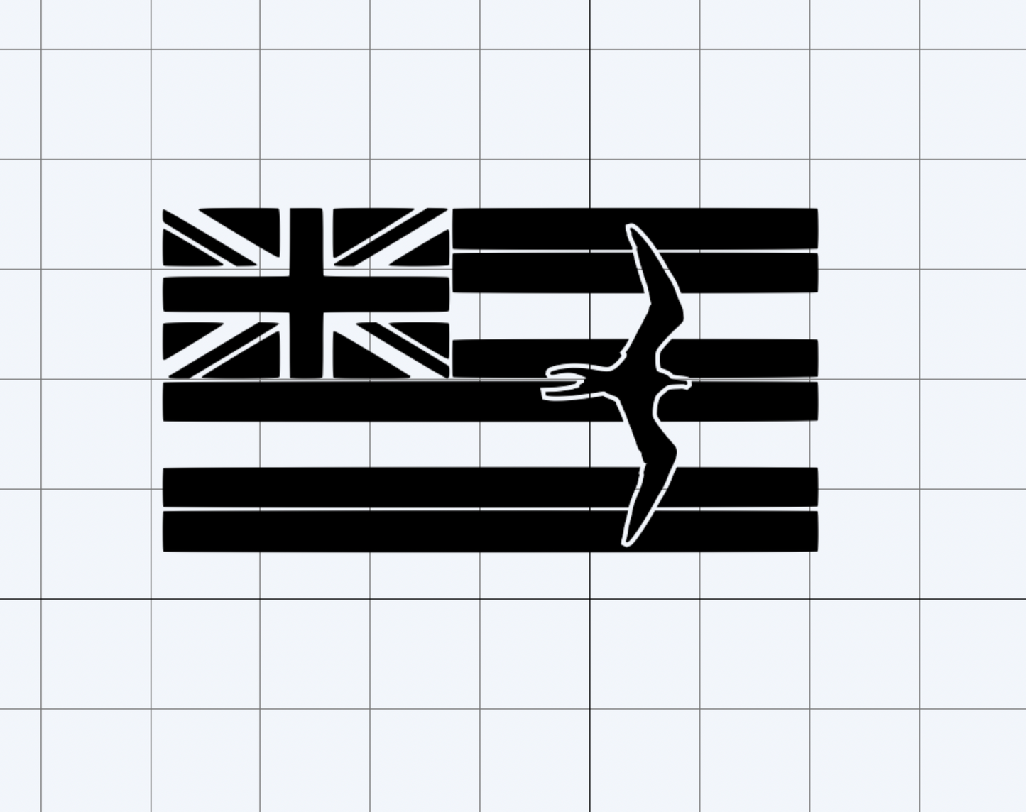 Iwa Bird x Hawaiian Flag Punchout Decal