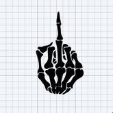 Skelton Middle Finger Decal