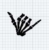 Skelton Middle Finger Decal
