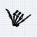 Skelton Middle Finger Decal