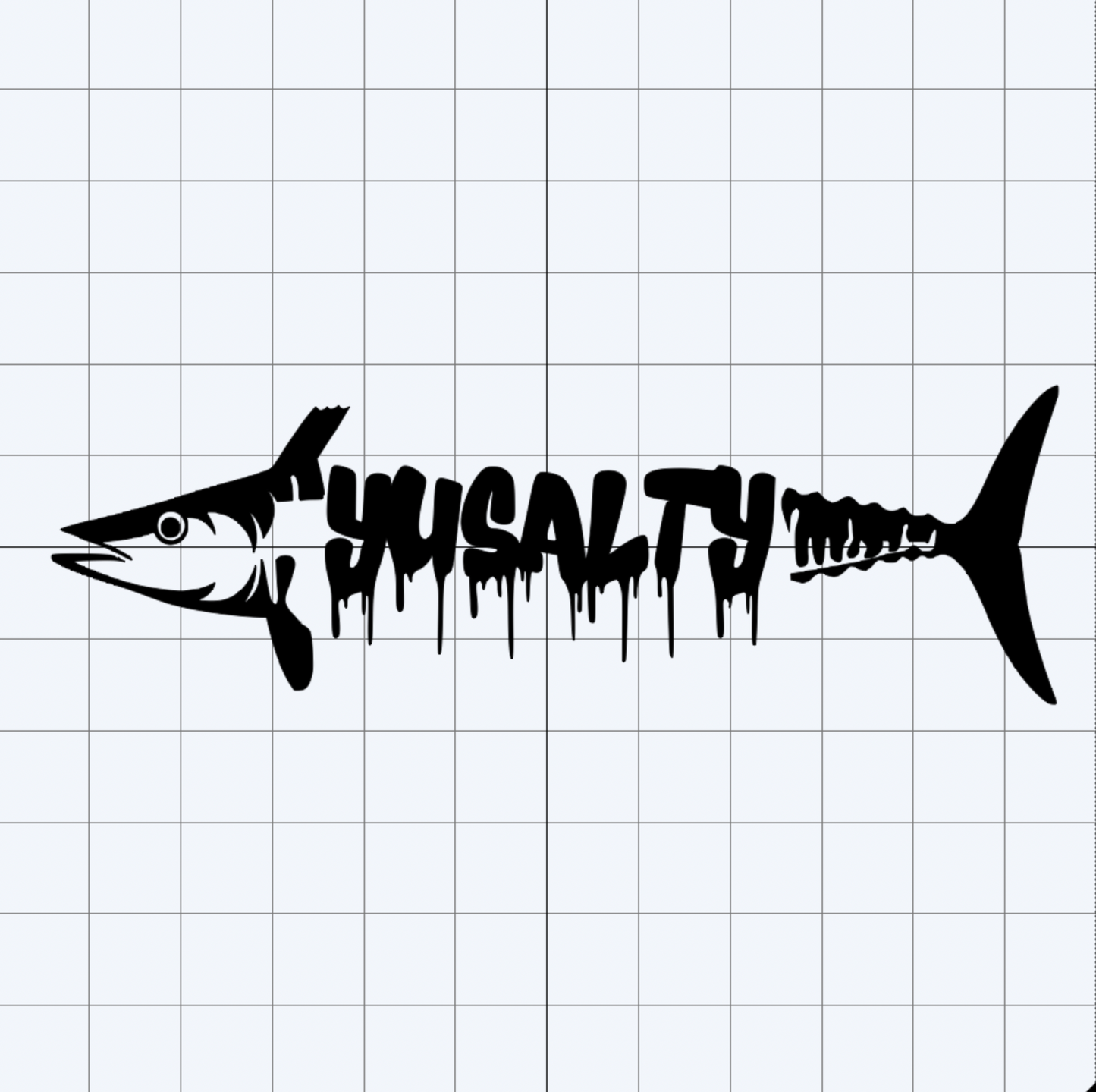 YUSALTY Ono Drip Font Fish Decal