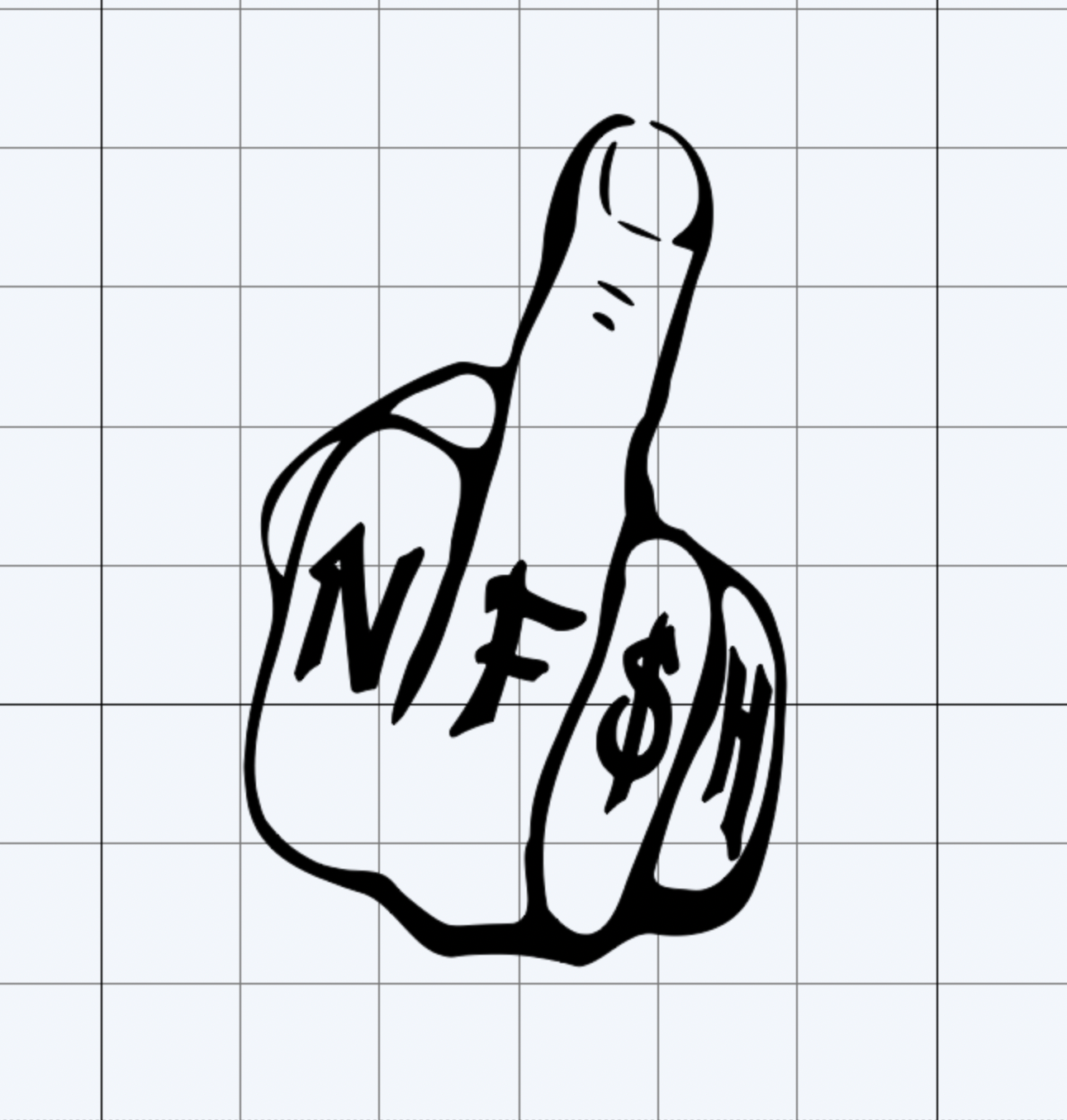 NF$H - No Front Straight Hustlin Decal