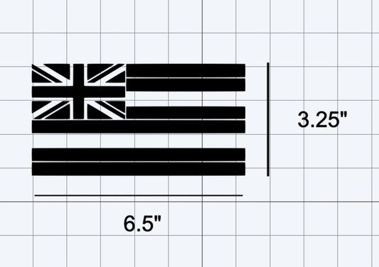 Hawaiian & Kanaka Maoli Flag (2 Pack) Decal