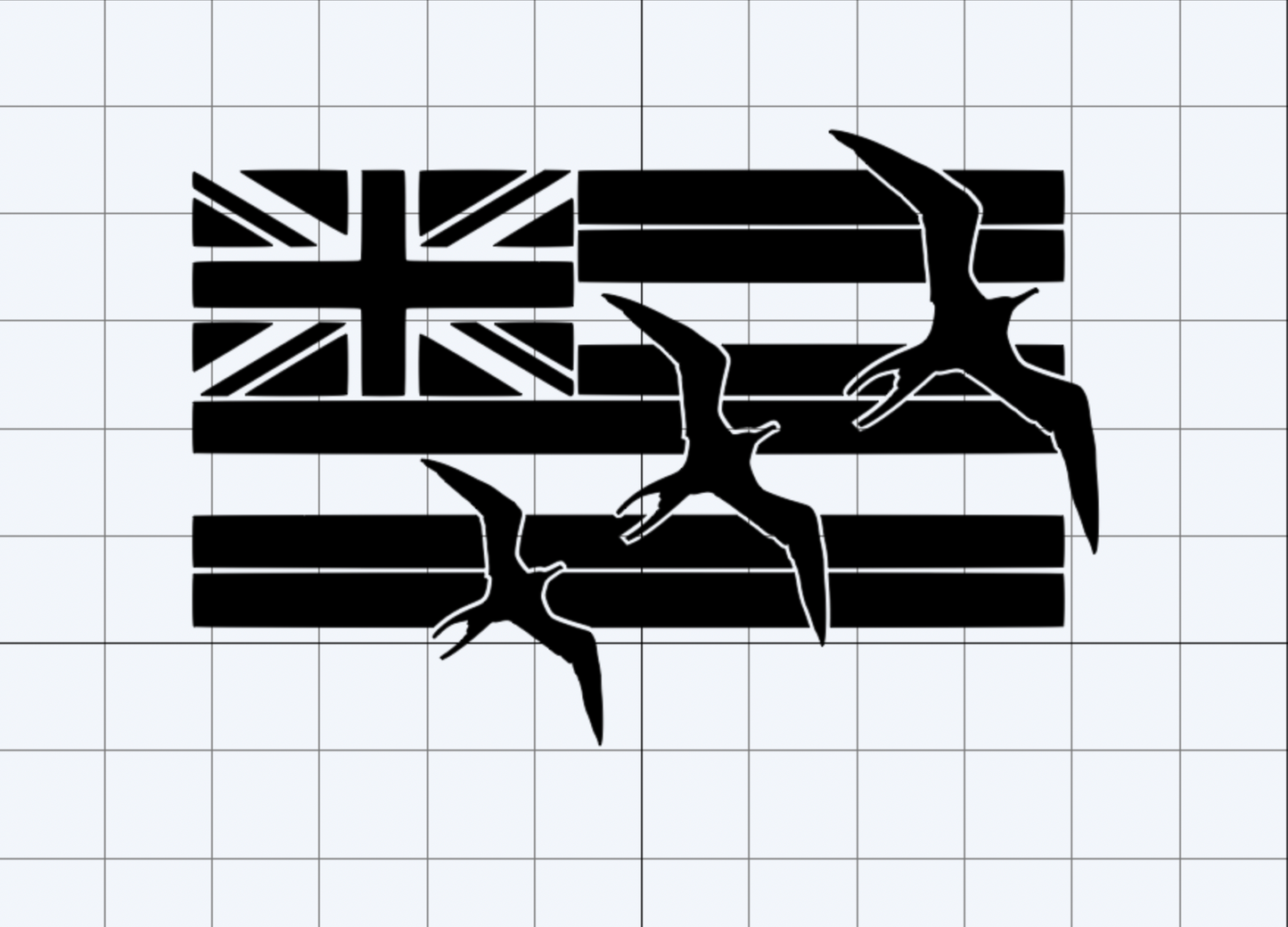 3 Iwa Birds in the Hawaiian Flag Decal