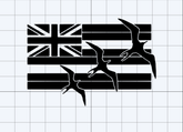 3 Iwa Birds in the Hawaiian Flag Decal