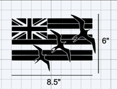3 Iwa Birds in the Hawaiian Flag Decal