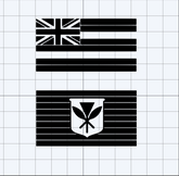 Hawaiian & Kanaka Maoli Flag (2 Pack) Decal