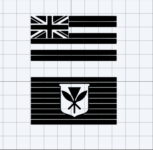 Hawaiian & Kanaka Maoli Flag (2 Pack) Decal
