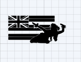 Hula Wahine x HI Flag Decal