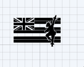 Hula Kane x HI Flag Decal