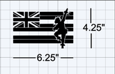 Hula Kane x HI Flag Decal