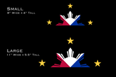 Filipino Flag Inspired 1/2 Color Decal
