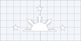 Filipino Flag Inspired 1/2 Shape Solid Color Decals