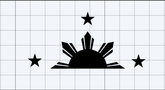 Filipino Flag Inspired 1/2 Shape Solid Color Decals