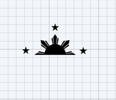 Filipino Flag Inspired 1/2 Shape Solid Color Decals