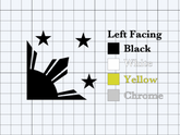 Filipino Flag Inspired 1/4 Shape Solid Color Decals