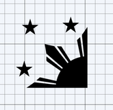 Filipino Flag Inspired 1/4 Shape Solid Color Decals