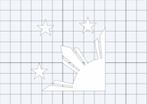 Filipino Flag Inspired 1/4 Shape Solid Color Decals