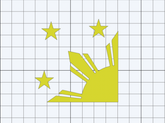 Filipino Flag Inspired 1/4 Shape Solid Color Decals