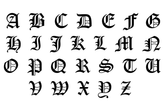 Old English Single Letter Decals - 5" Letter